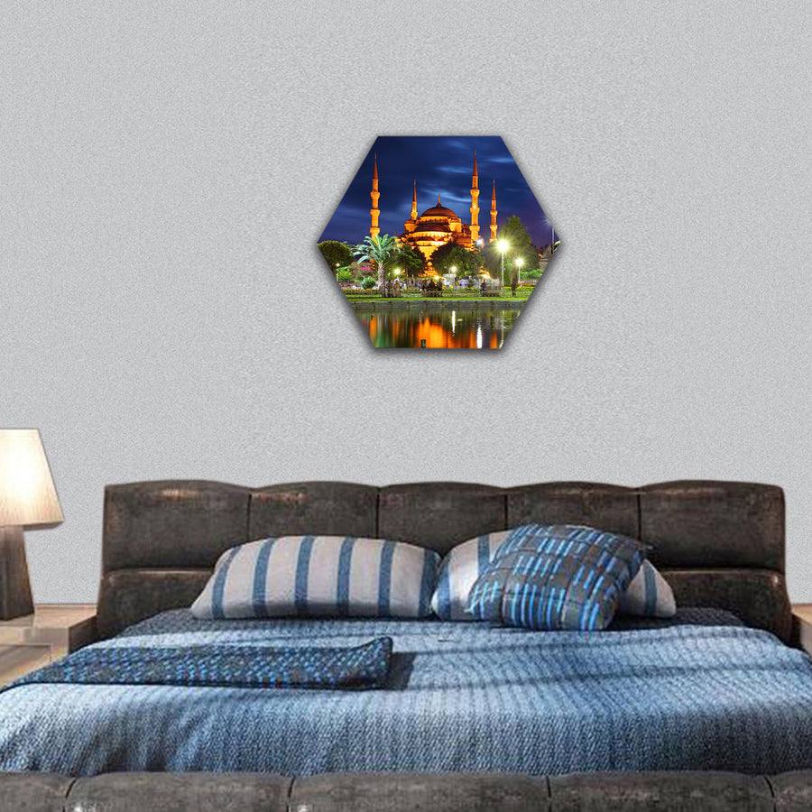 Blue mosque - Istanbul , Turkey hexagonal canvas wall art