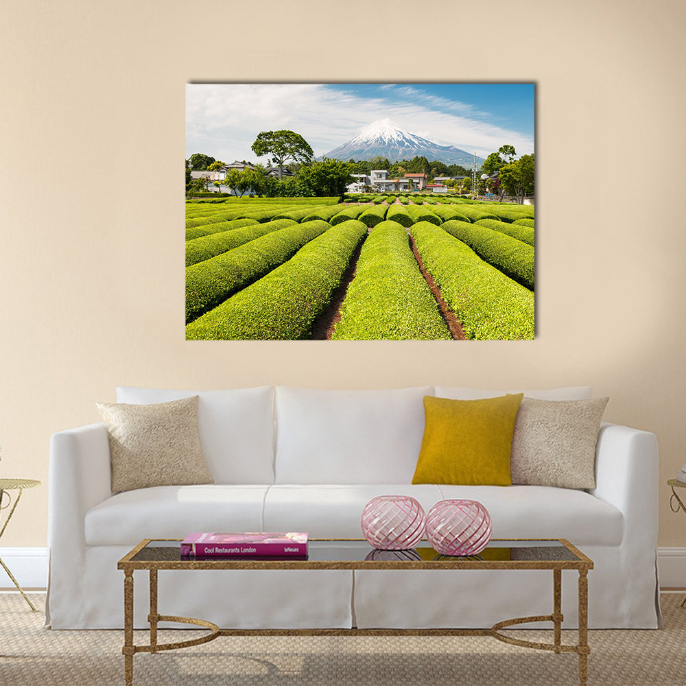 Beautiful lush green fields in Japan Multi Panel Canvas Wall Art