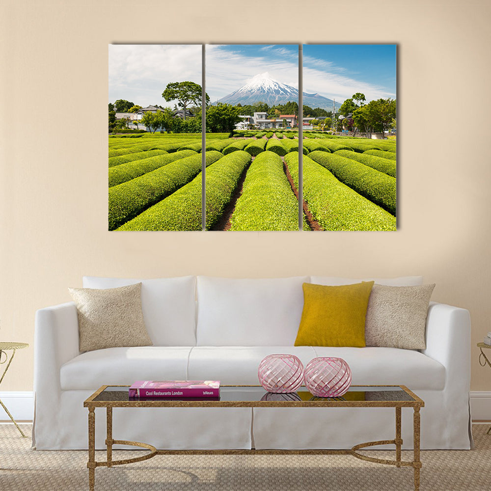 Beautiful lush green fields in Japan Multi Panel Canvas Wall Art