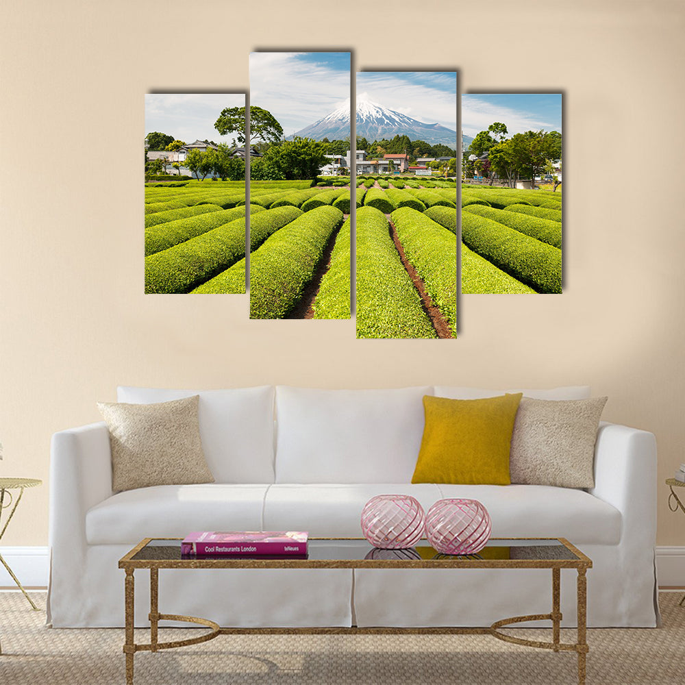Beautiful lush green fields in Japan Multi Panel Canvas Wall Art