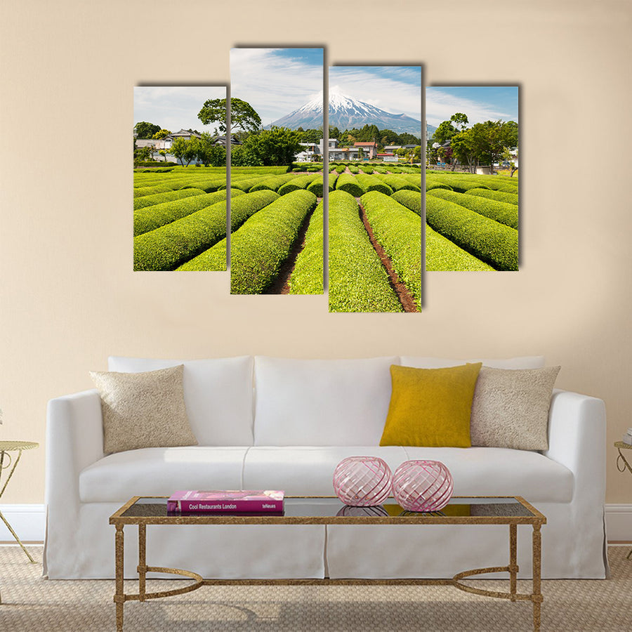 Beautiful lush green fields in Japan Multi Panel Canvas Wall Art