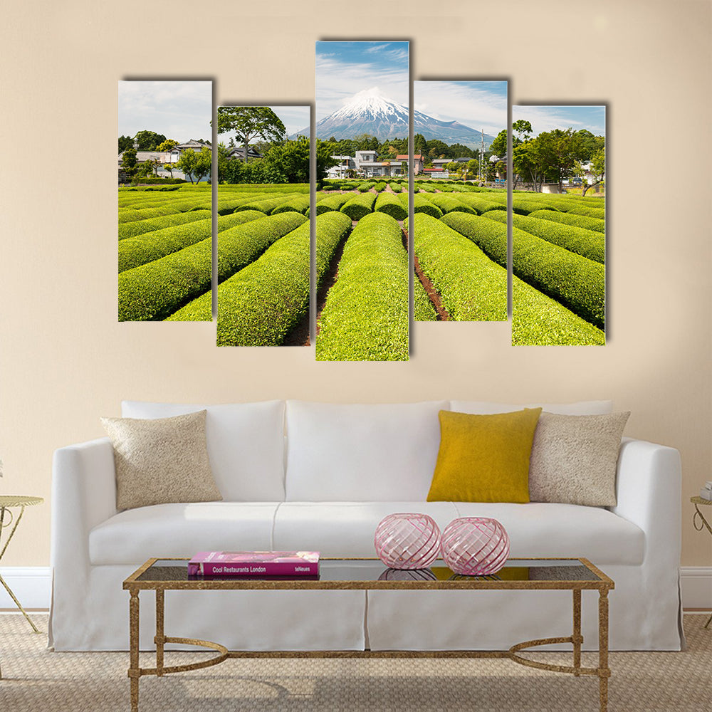 Beautiful lush green fields in Japan Multi Panel Canvas Wall Art