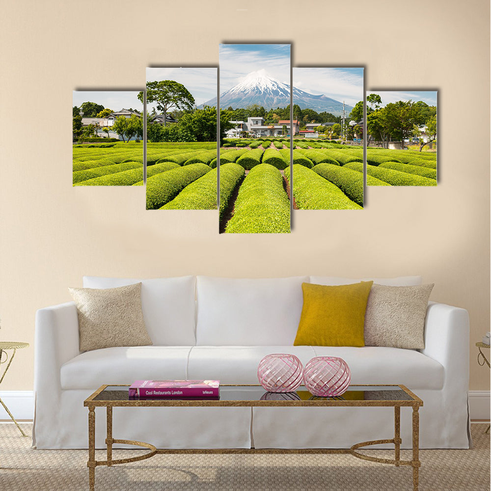 Beautiful lush green fields in Japan Multi Panel Canvas Wall Art