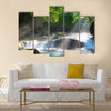 Mountain stream and shaft beam of light Multi Panel Canvas Wall Art