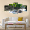 Mountain stream and shaft beam of light Multi Panel Canvas Wall Art