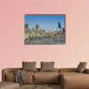 The Zalco in Mexico City with the cathedral and giant flag in the center multi panel canvas wall art