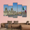 The Zalco in Mexico City with the cathedral and giant flag in the center multi panel canvas wall art