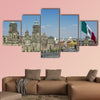 The Zalco in Mexico City with the cathedral and giant flag in the center multi panel canvas wall art