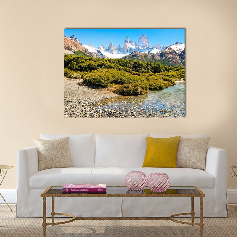 Beautiful landscape Mt Fitz Roy in Patagonia, South America multi panel canvas wall art