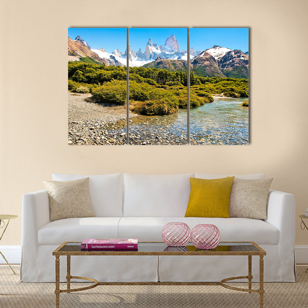 Beautiful landscape Mt Fitz Roy in Patagonia, South America multi panel canvas wall art