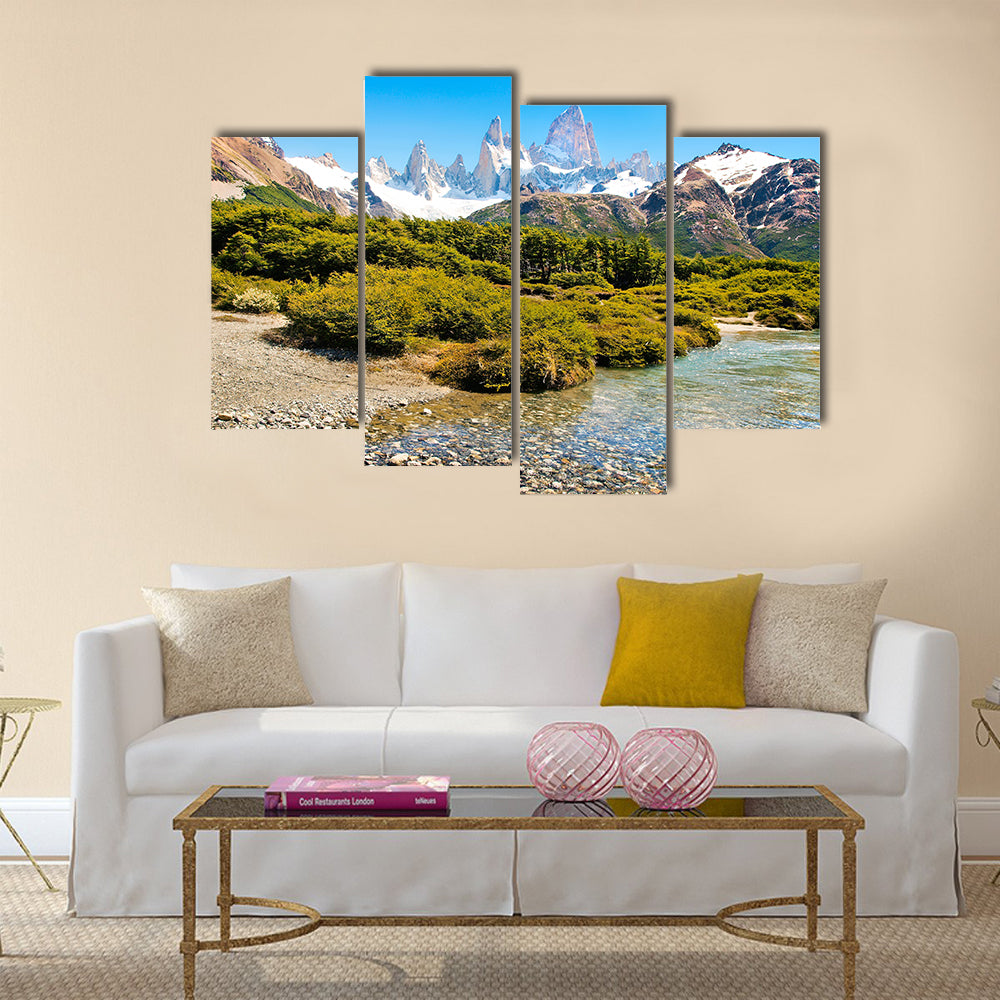 Beautiful landscape Mt Fitz Roy in Patagonia, South America multi panel canvas wall art
