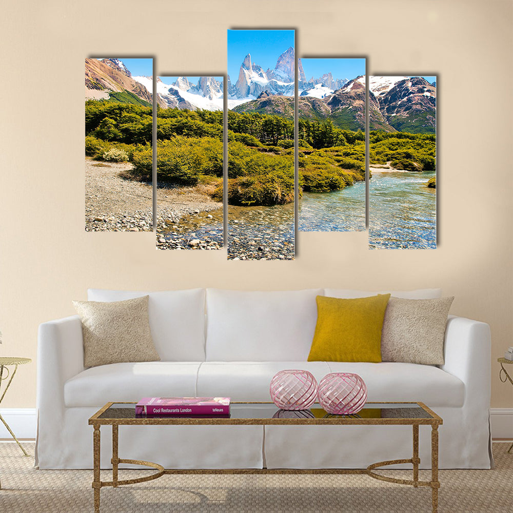 Beautiful landscape Mt Fitz Roy in Patagonia, South America multi panel canvas wall art