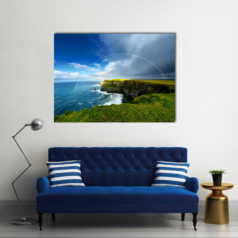 Rainbow above Cliffs of Moher Ireland Multi Panel Canvas Wall Art
