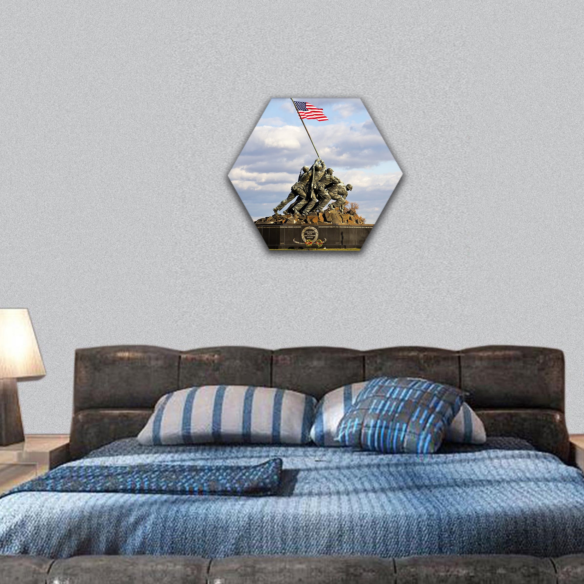 Iwo Jima Memorial in Wash DC, USA Memorial hexagonal canvas wall art