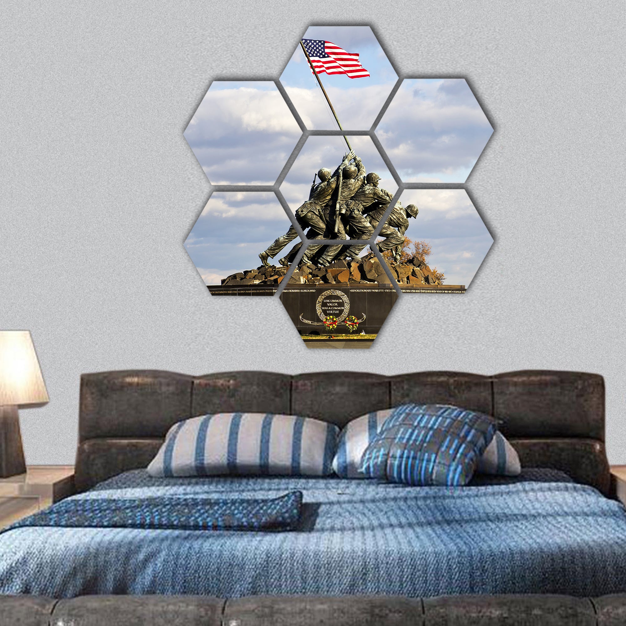 Iwo Jima Memorial in Wash DC, USA Memorial hexagonal canvas wall art