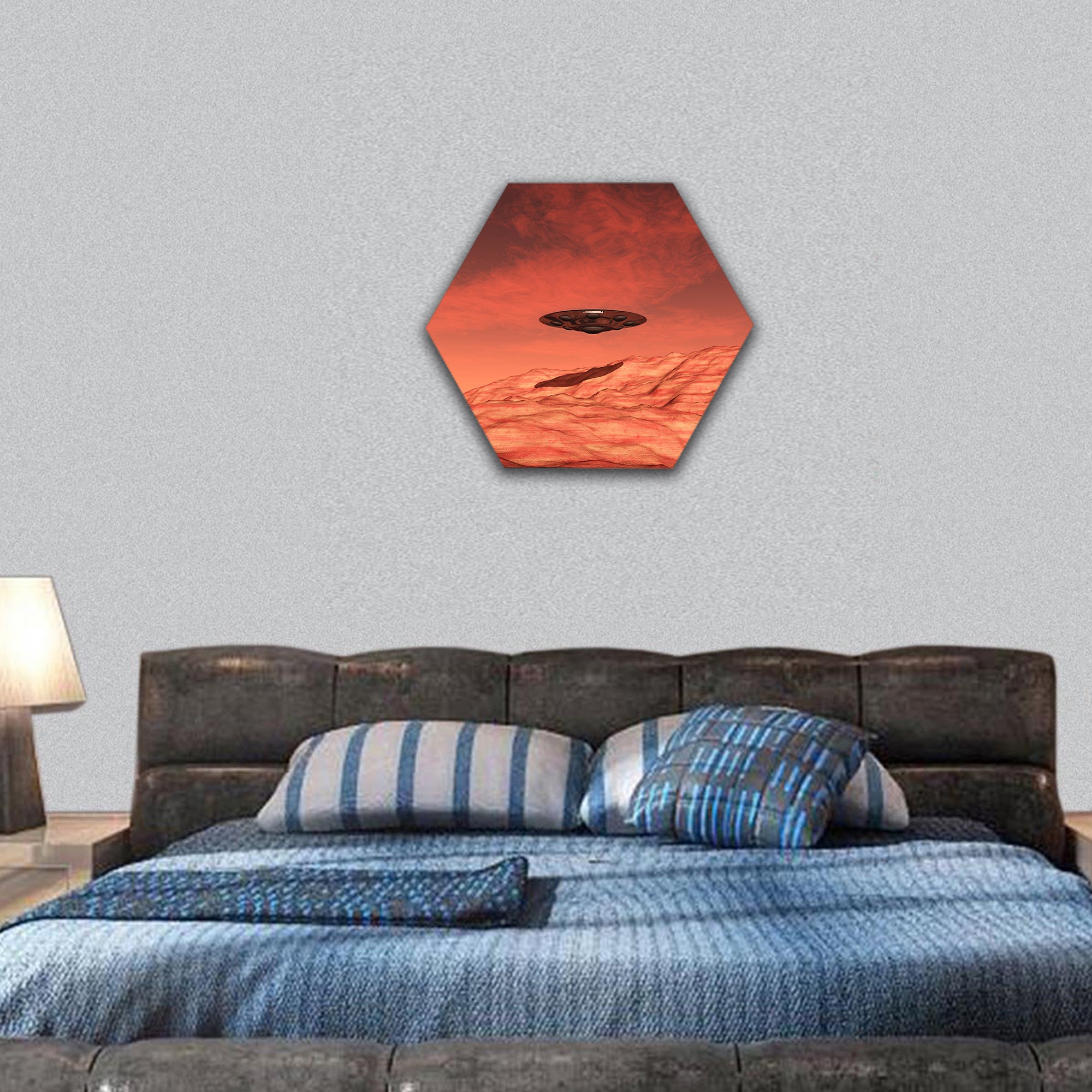 The Mars hexagonal canvas wall art