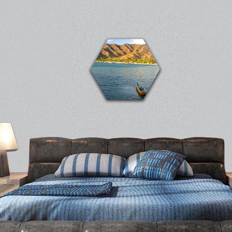 Taganga bay, Colombia hexagonal canvas wall art