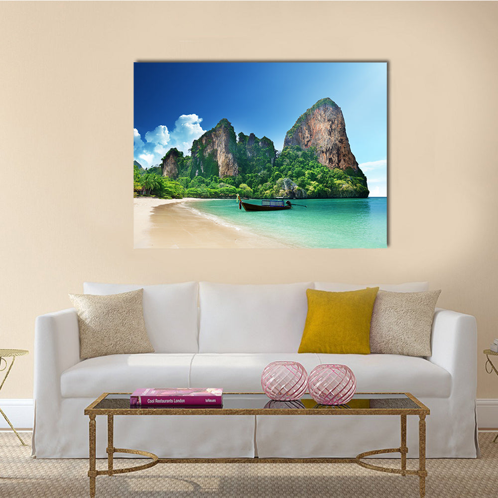 The Railay Beach In Krabi Thailand Multi Panel Canvas Wall Art