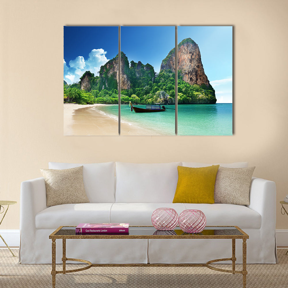 The Railay Beach In Krabi Thailand Multi Panel Canvas Wall Art