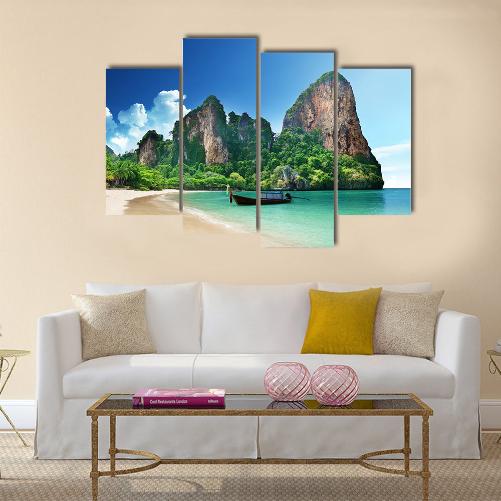 The Railay Beach In Krabi Thailand Multi Panel Canvas Wall Art