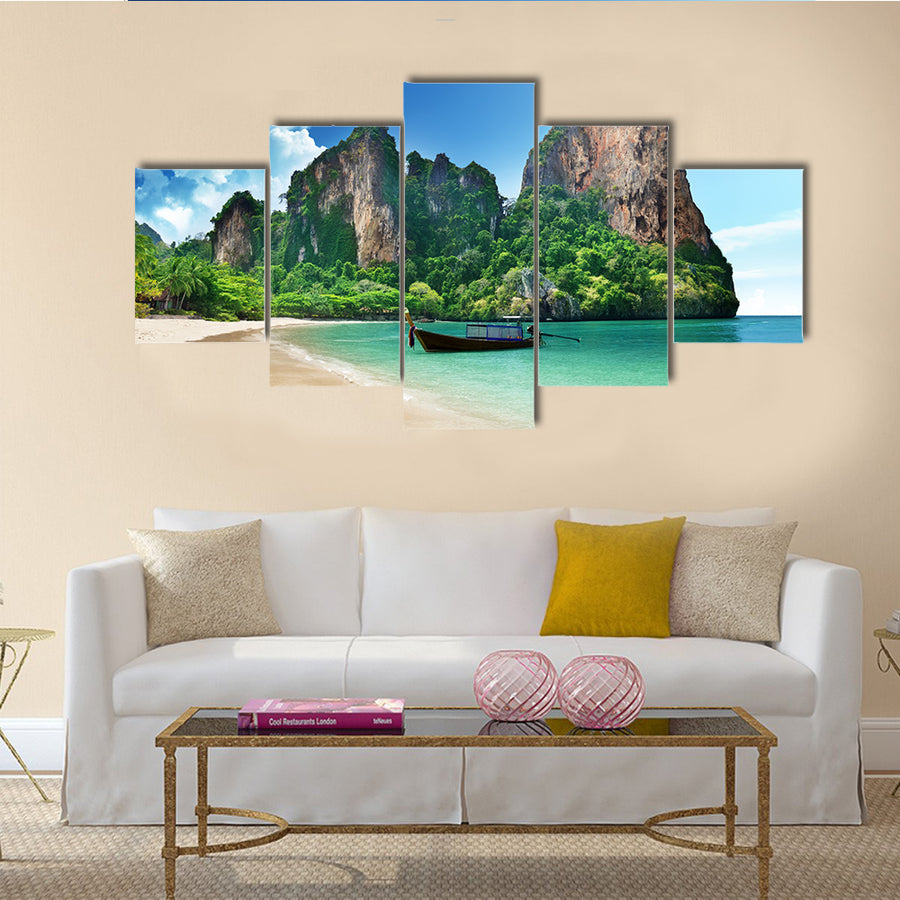 The Railay Beach In Krabi Thailand Multi Panel Canvas Wall Art