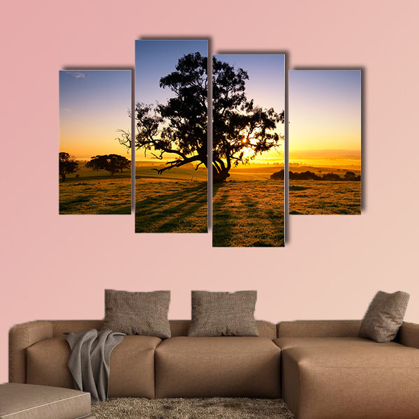 Sun rises over the Clare Valley, South Australia multi panel canvas wall art