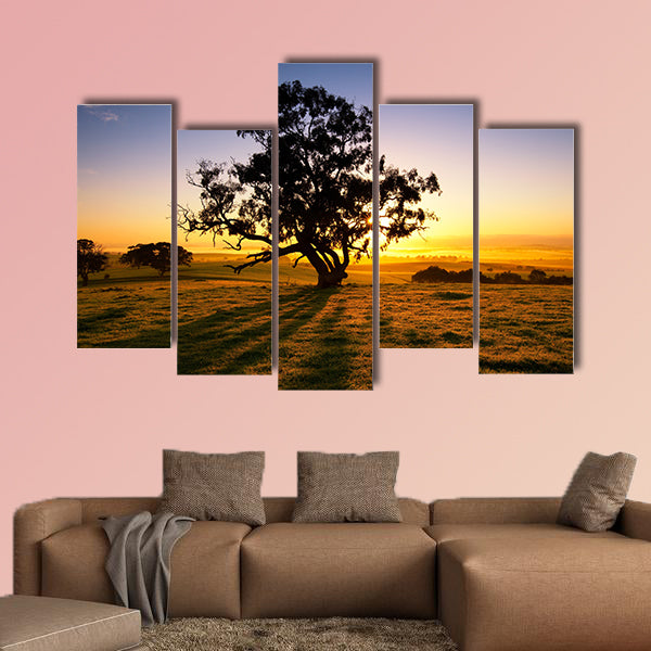 Sun rises over the Clare Valley, South Australia multi panel canvas wall art