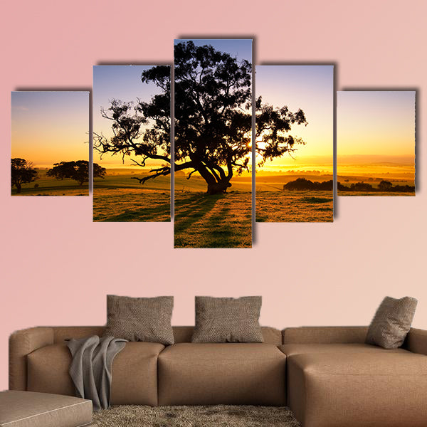 Sun rises over the Clare Valley, South Australia multi panel canvas wall art