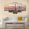 Aerial view of Paris at sunset Multi panel canvas wall art