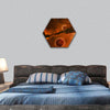 planet near a Nebula with new star formations hexagonal canvas wall art