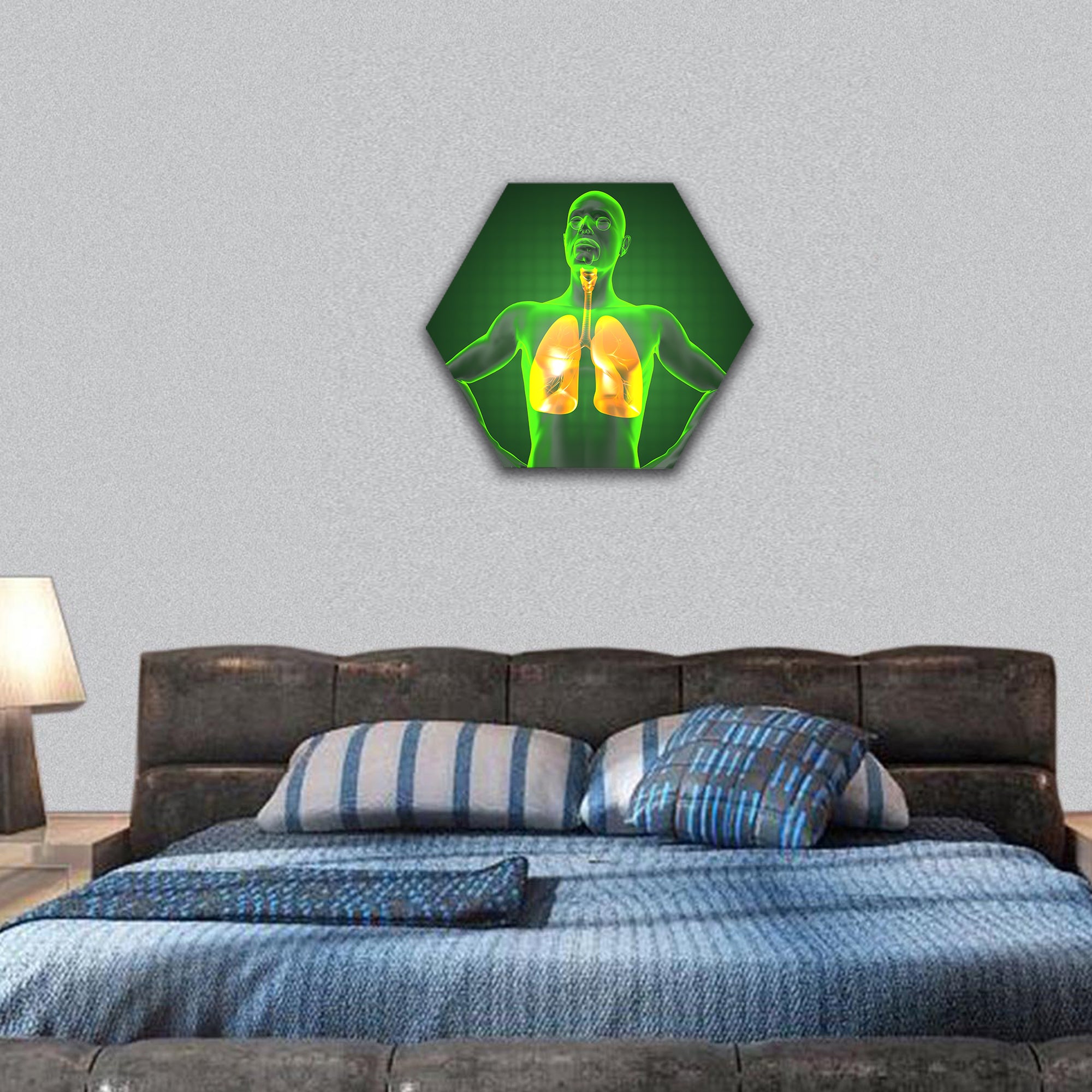 Human chest radiography hexagonal canvas wall art