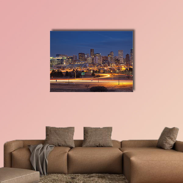 Denver Skyline, the Image of Denver Skyline multi panel canvas wall art