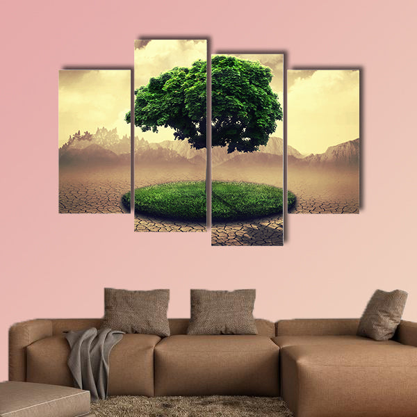 Save the Earth, abstract environmental design multi panel canvas wall art
