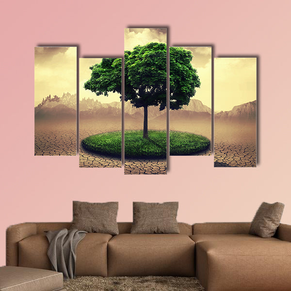 Save the Earth, abstract environmental design multi panel canvas wall art
