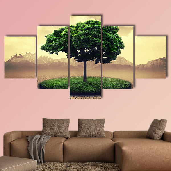 Save the Earth, abstract environmental design multi panel canvas wall art
