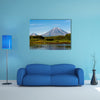 Landscape of blue sky, volcano Koryaksy and river Avacha on Kamchatka, Russia multi panel canvas wall art