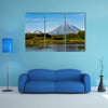 Landscape of blue sky, volcano Koryaksy and river Avacha on Kamchatka, Russia multi panel canvas wall art