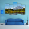 Landscape of blue sky, volcano Koryaksy and river Avacha on Kamchatka, Russia multi panel canvas wall art