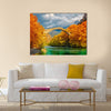 Overcast landscape of Konitsa Bridge Greece Multi Panel Canvas Wall Art