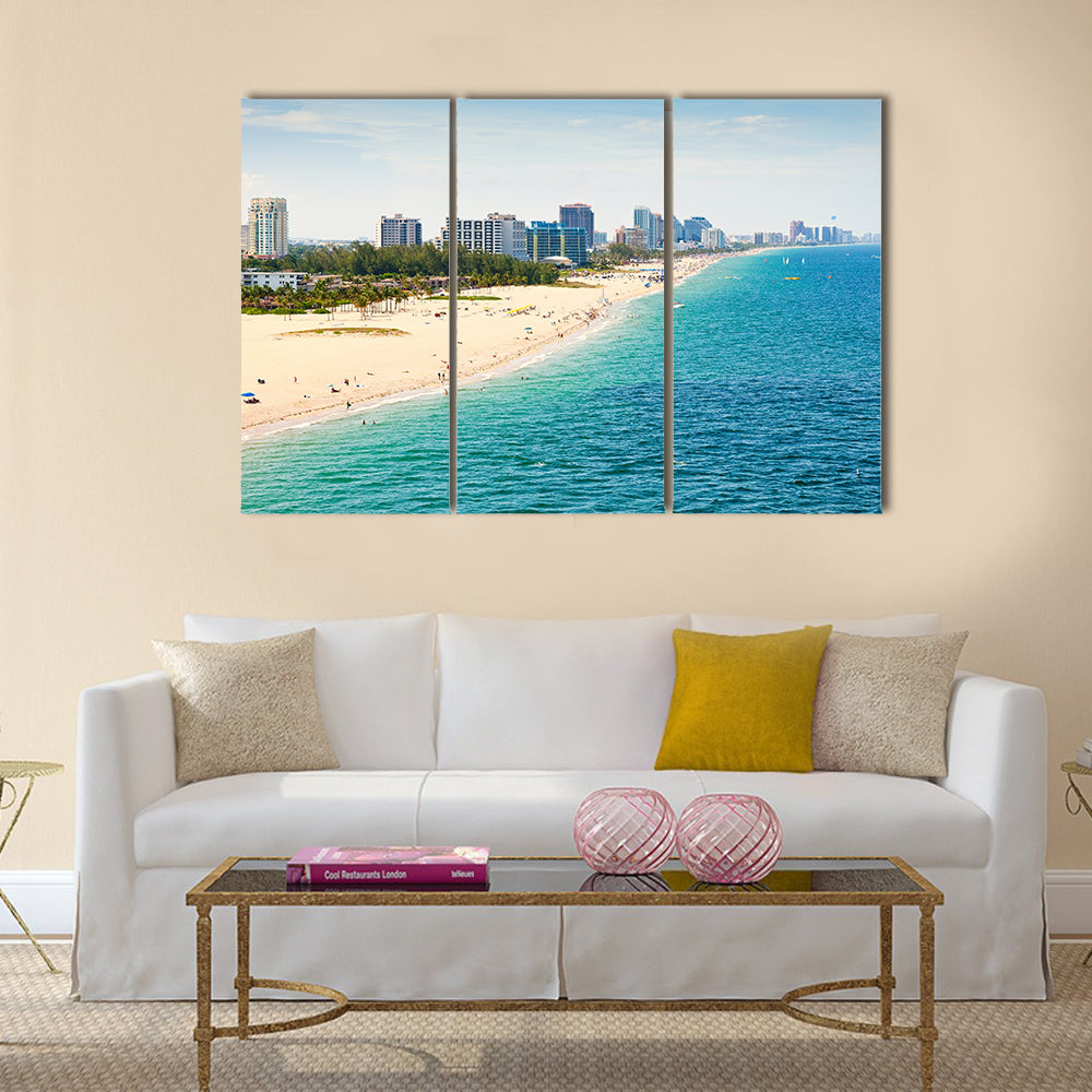 Aerial view of Fort Lauderdale Beach multi panel canvas wall art