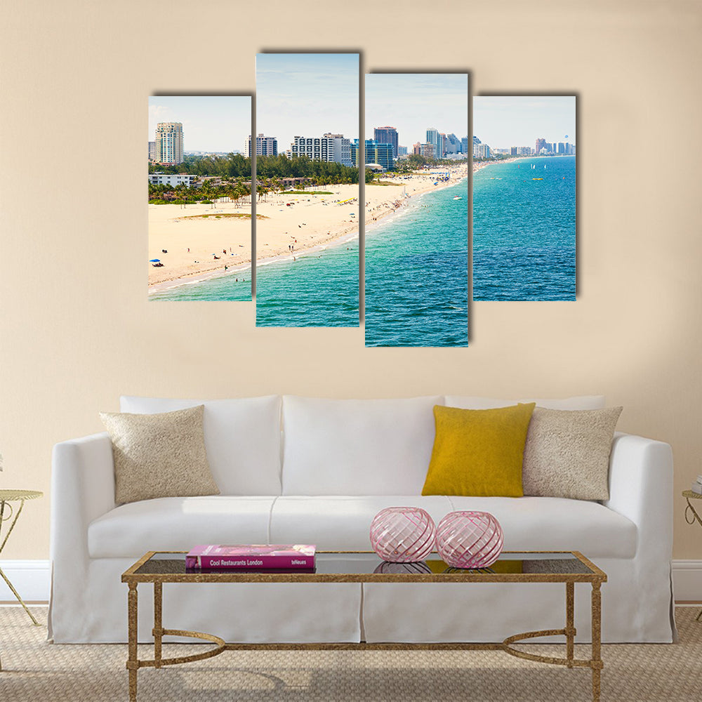 Aerial view of Fort Lauderdale Beach multi panel canvas wall art