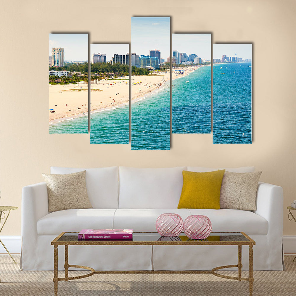 Aerial view of Fort Lauderdale Beach multi panel canvas wall art