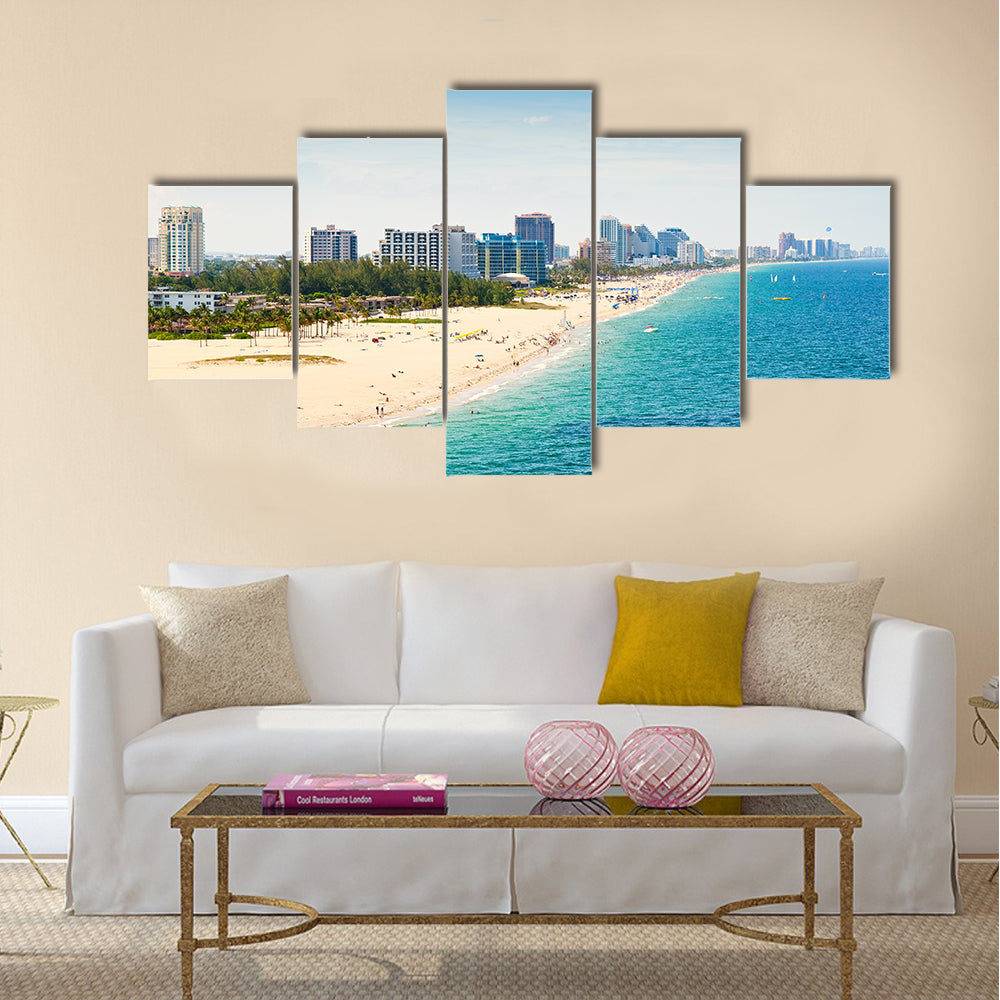 Aerial view of Fort Lauderdale Beach multi panel canvas wall art