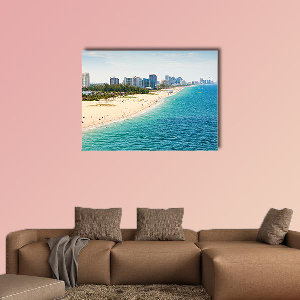 Aerial view of Fort Lauderdale Beach Multi panel canvas wall art