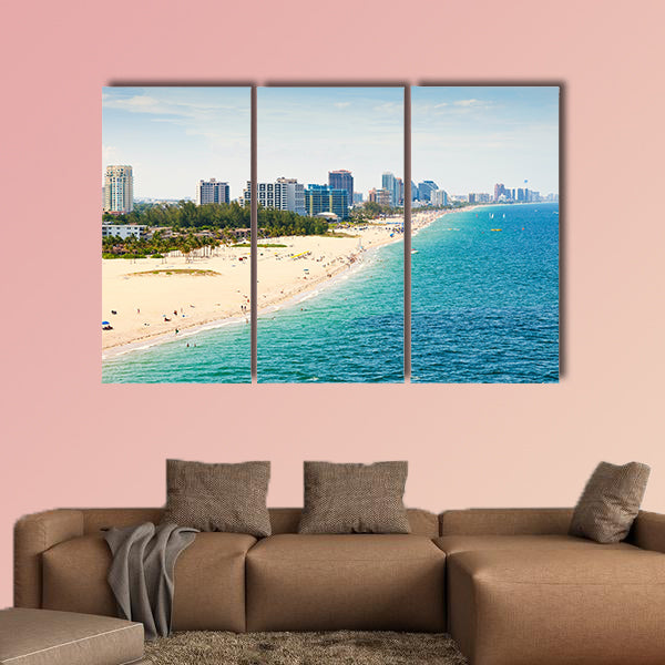 Aerial view of Fort Lauderdale Beach Multi panel canvas wall art