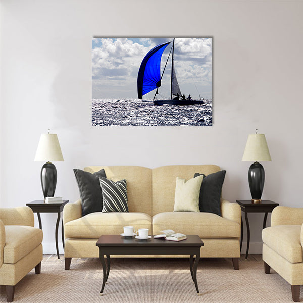 Boats with spinnakers open Multi Panel Canvas Wall Art