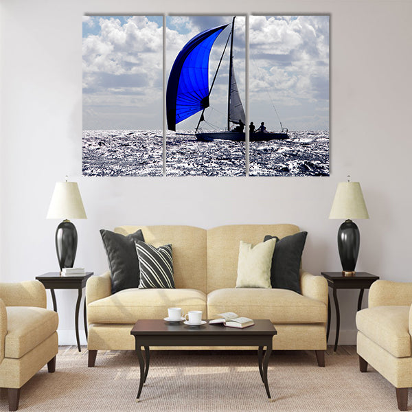 Boats with spinnakers open Multi Panel Canvas Wall Art