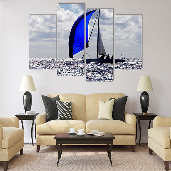 Boats with spinnakers open Multi Panel Canvas Wall Art