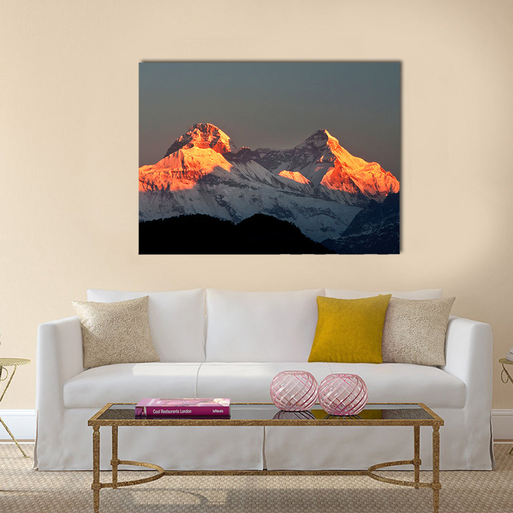 Mountain Nanda Devi during early sunrise multi panel canvas wall art