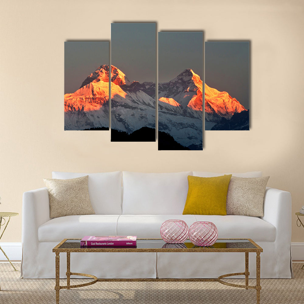 Mountain Nanda Devi during early sunrise multi panel canvas wall art